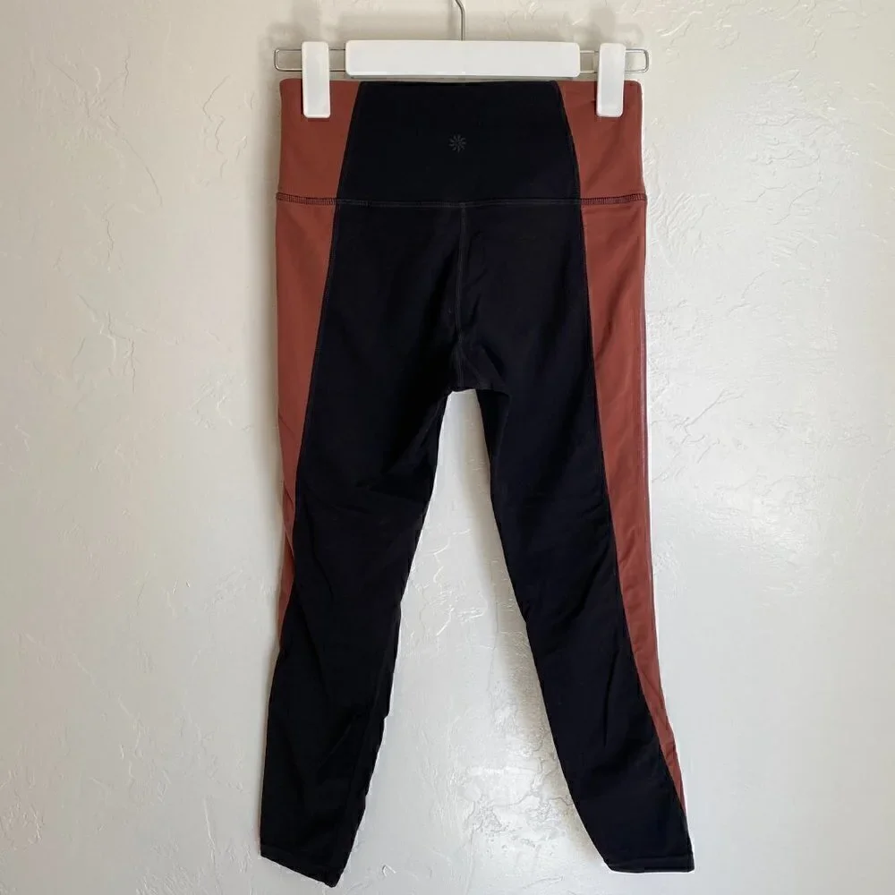 Athleta Salutation Colorblock Asym 7/8 In Powervita Black Size XS